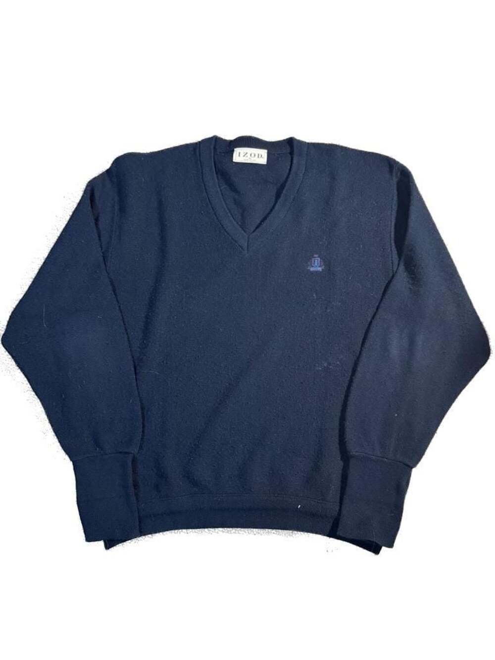 Vintage IZOD V-Neck Sweater Navy‎ Blue Size XL